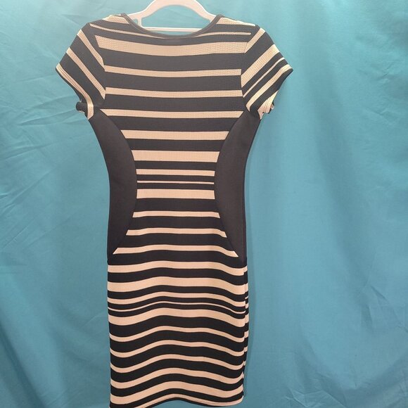 TMG New York Womens Black & White Striped Bodycon Dress Short Sleeve Size S - Picture 6 of 9